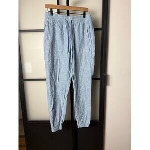 Athleta Retreat Linen Jogger Women's Pants Chambray Blue Size 8T Tall